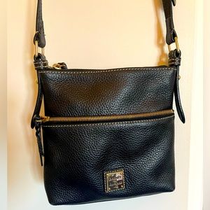 Dooney & Bourke Saffiano Letter Carrier crossbody black bag